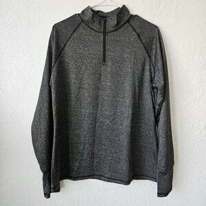 ELESOL womens black 1/4 Zip long sleeve shirt SZ XL NWT workout Athleisure